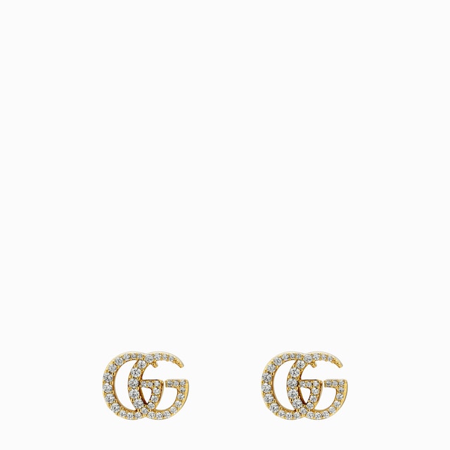 Gucci Blondie crystal mini earrings in light gold-toned