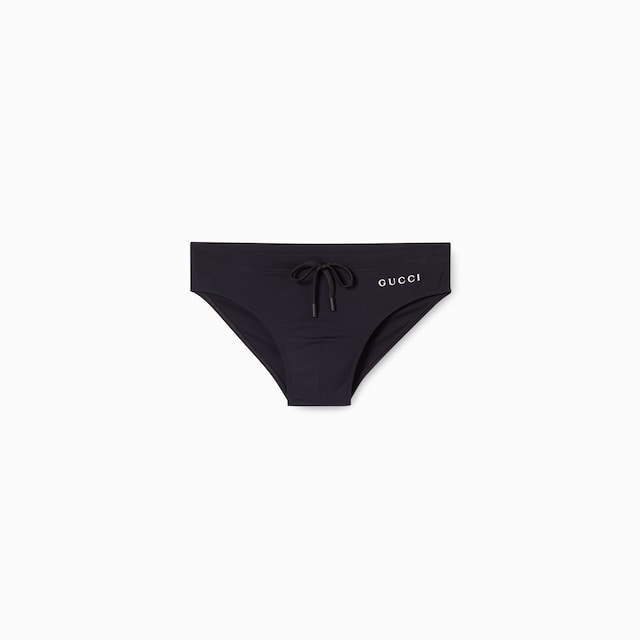 Elastane swim briefs with print