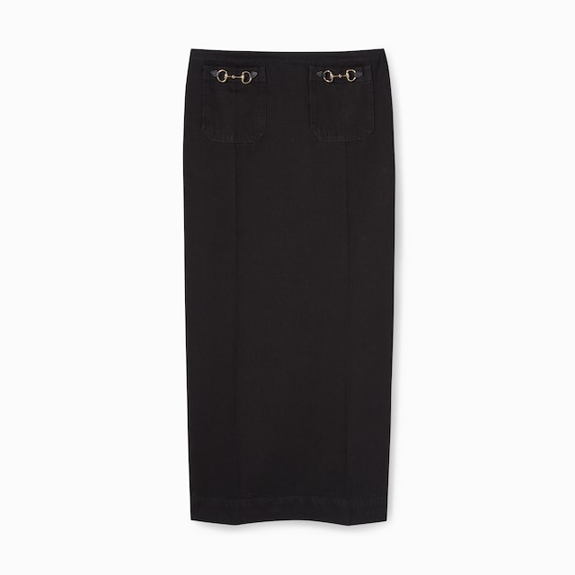 Denim skirt with Horsebit