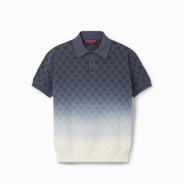 GG cotton knit jacquard polo shirt