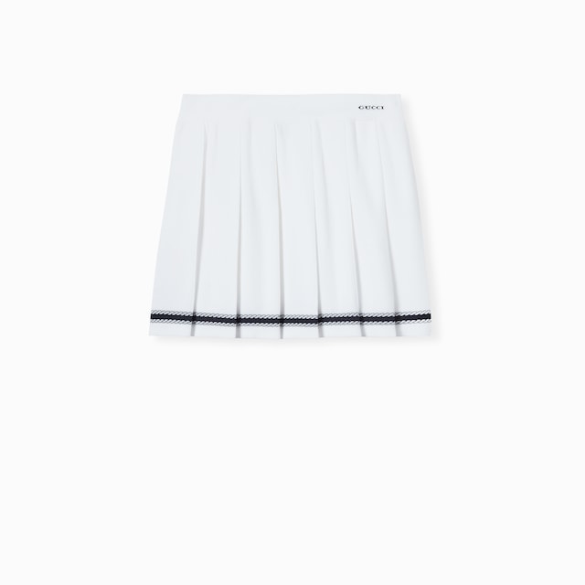 Stretch cotton skirt with intarsia