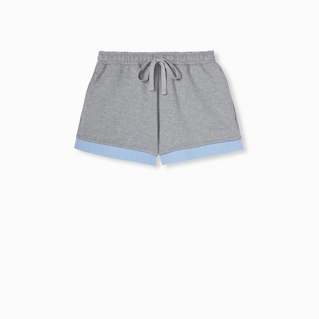 Cotton jersey shorts with embroidery