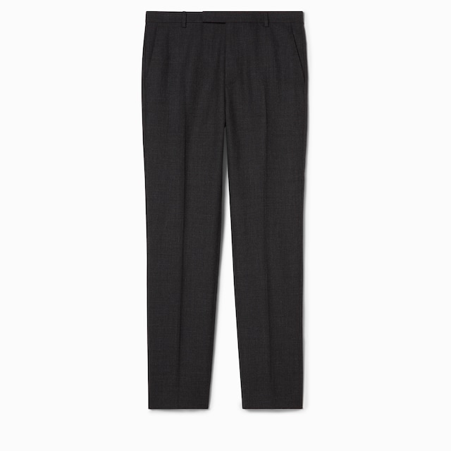 Pantalone in lana pied de poule con ricamo