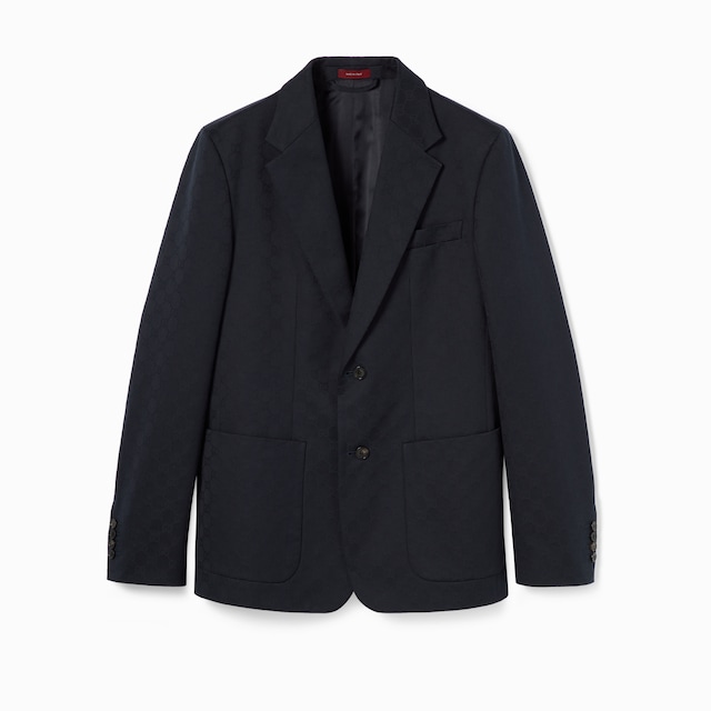 GG cotton gabardine jacquard jacket