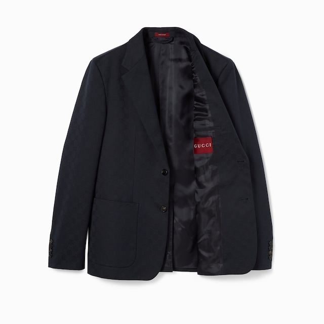 GG cotton gabardine jacquard jacket
