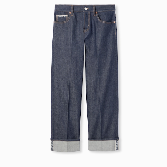 Denim pants with Gucci selvedge