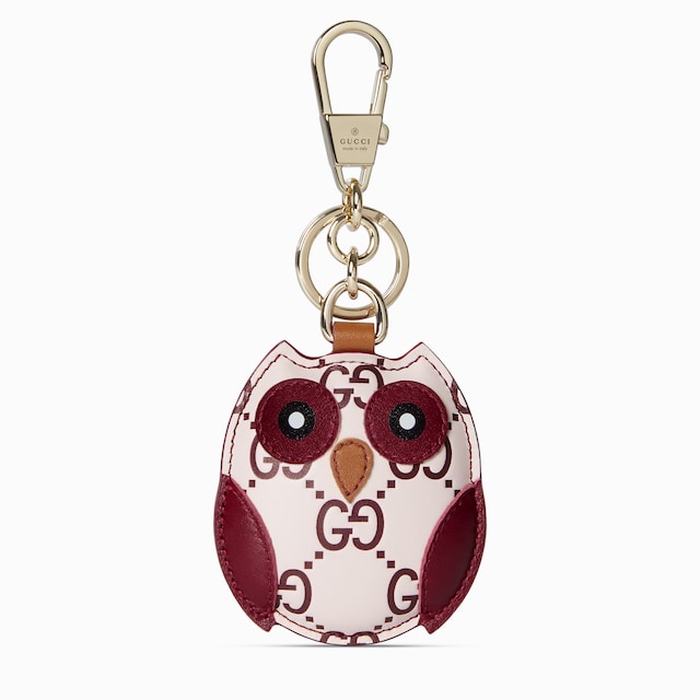オウル（ふくろう）シェイプ バッグ チャームベージュ＆ダーク