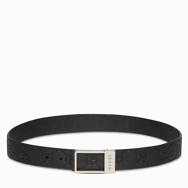 Reversible belt with rectangular buckle