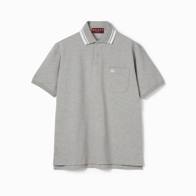 Cotton piquet polo shirt with embroidery
