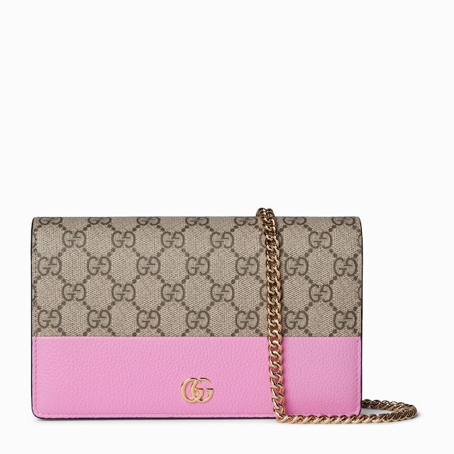 GG Marmont bi-color wallet on chain