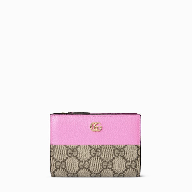 GUCCI GGマーモント スモール ツートンウォレット Bi-color GG Marmont small wallet in beige and bright green