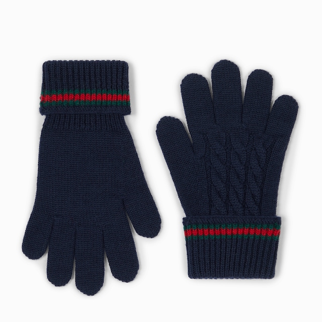 Gants pour enfant en laine avec bande Web