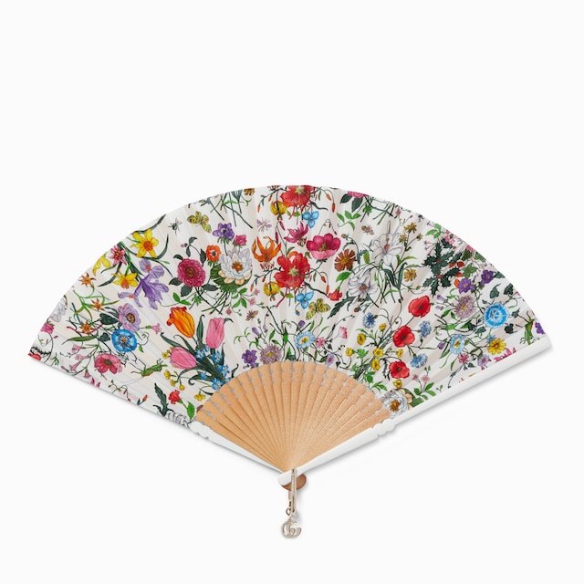 Large Flora print fan