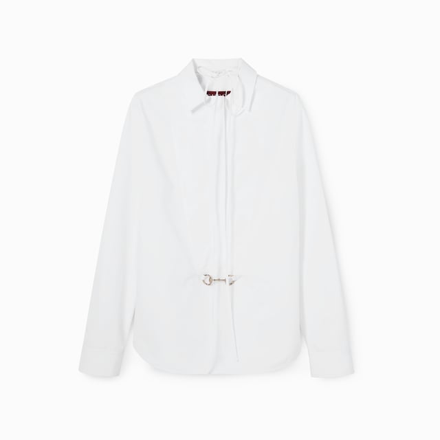 Cotton poplin shirt with Horsebit