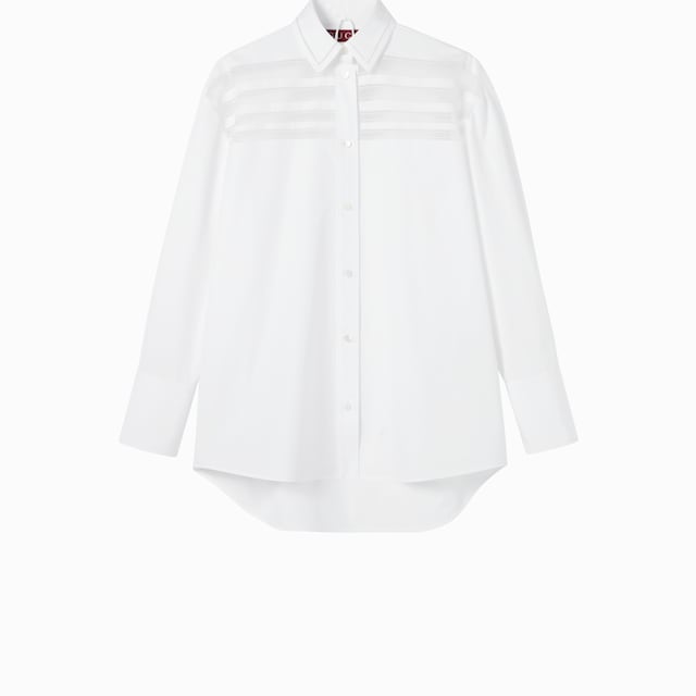 Cotton poplin shirt with embroidery