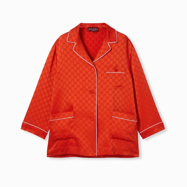 GG satin shirt