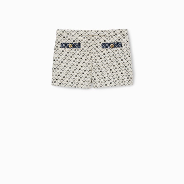 Short en coton bouclé motif diamant