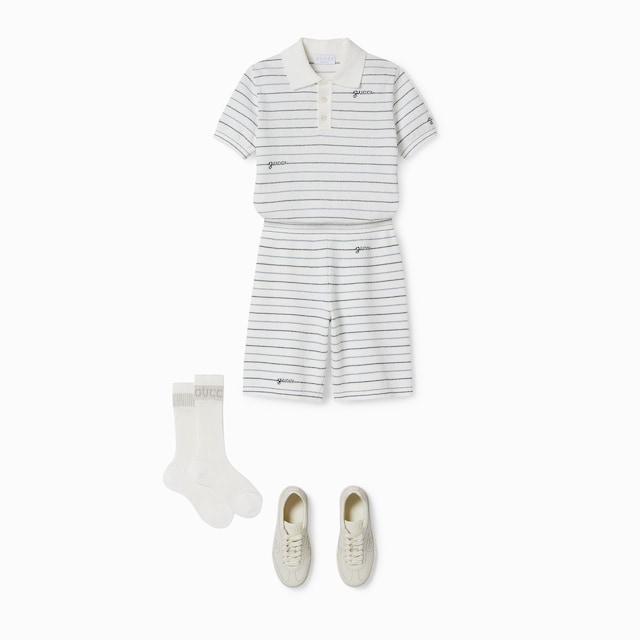 Children's striped cotton polo shirt