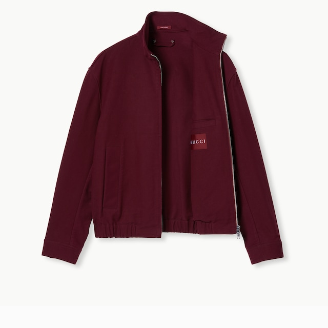Veste en gabardine de coton avec logo
