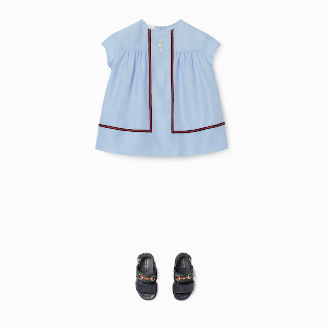 Baby GG cotton dress with Web