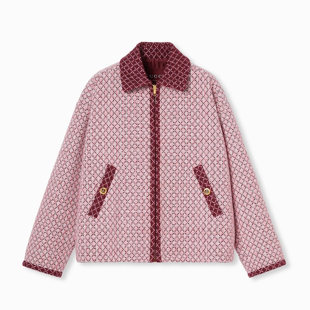 Diamond cotton bouclé zip jacket