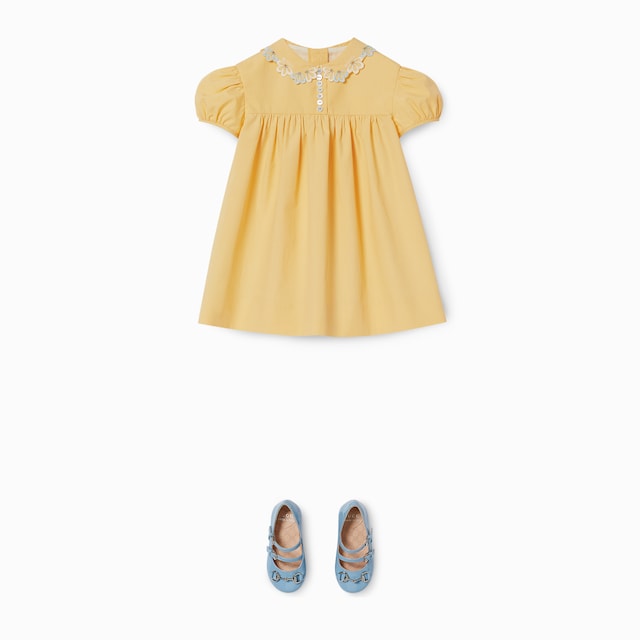 新品GUCCI ベビーワンピース　18month〜24month Baby embroidered cotton one-piece in white and pink | GUCCI® US