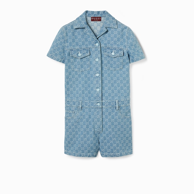 GG denim jacquard jumpsuit