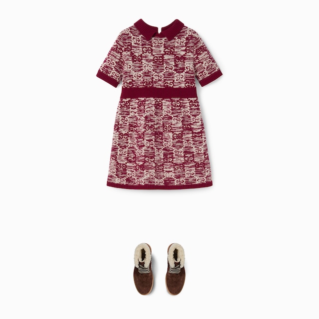 Children's GG wool jacquard dress