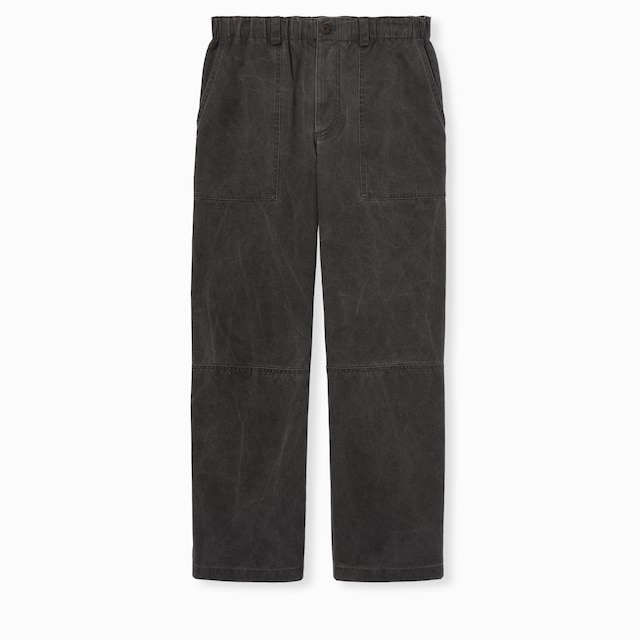 Pantalone in tessuto di cotone effetto délavé con logo