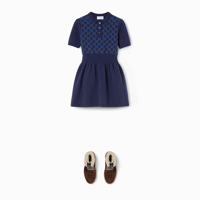 Children's wool dress with embroidery