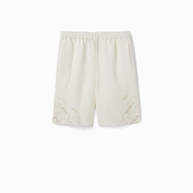 Short en lin avec broderie
