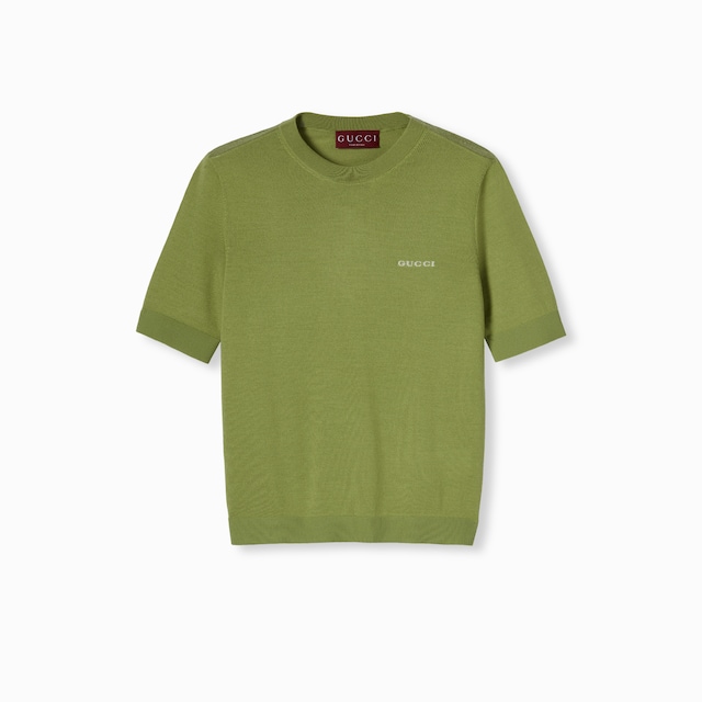 Cashmere and silk top with intarsia