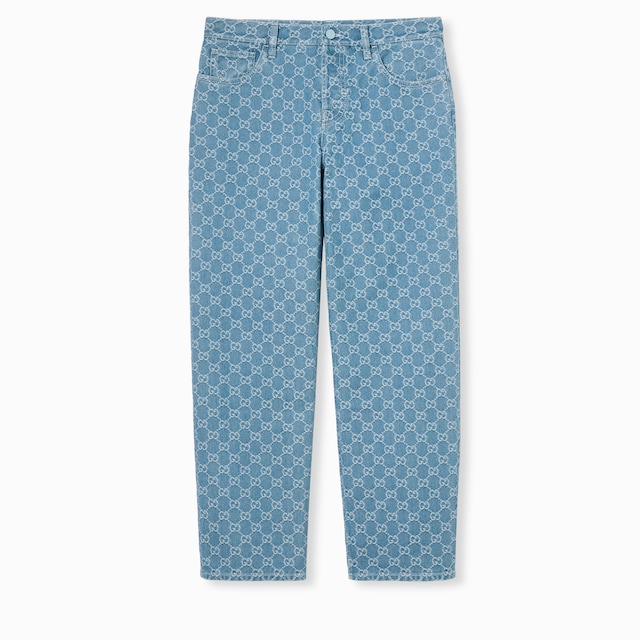 GG denim jacquard pants