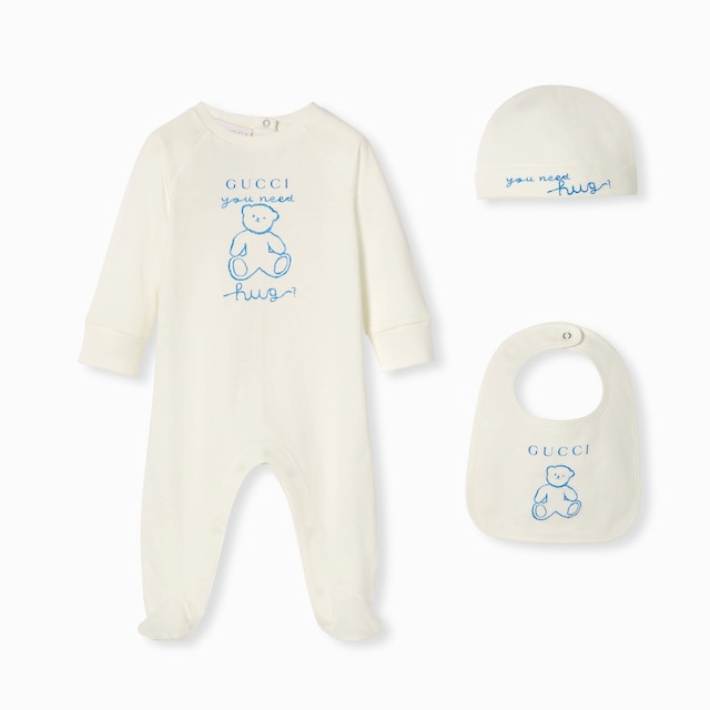 Conjunto regalo de tres piezas algodón bebé