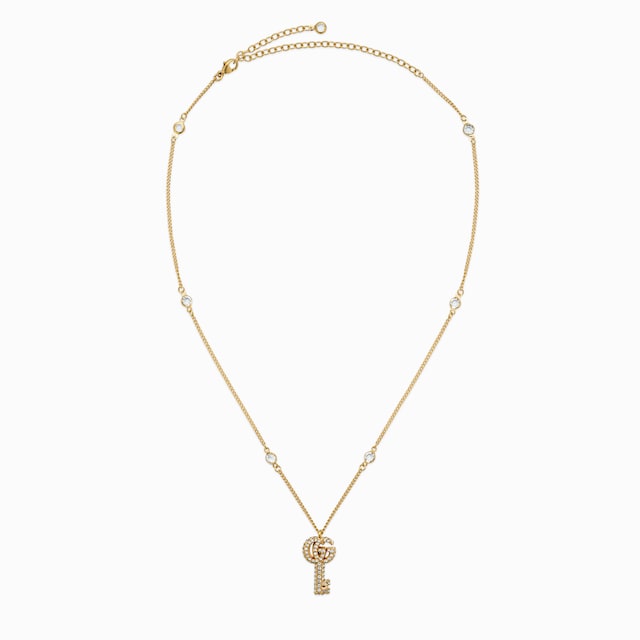 Double G key necklace with crystals