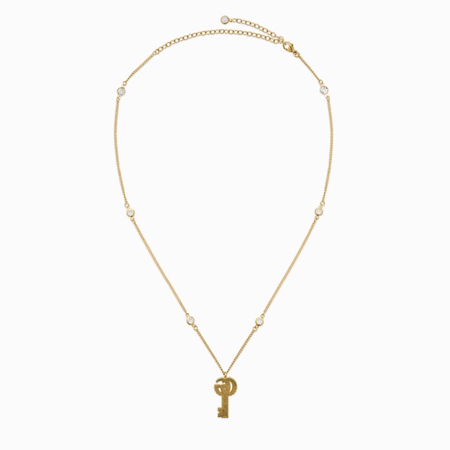 Double G key necklace with crystals