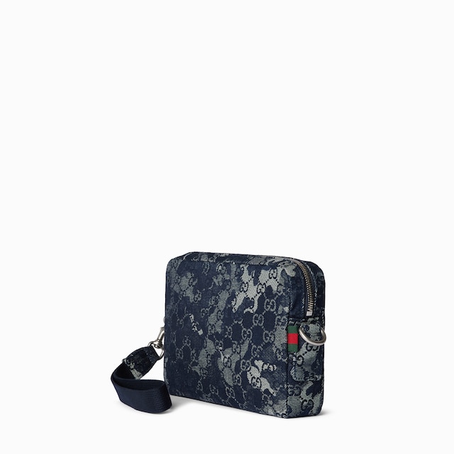 GG denim small crossbody bag