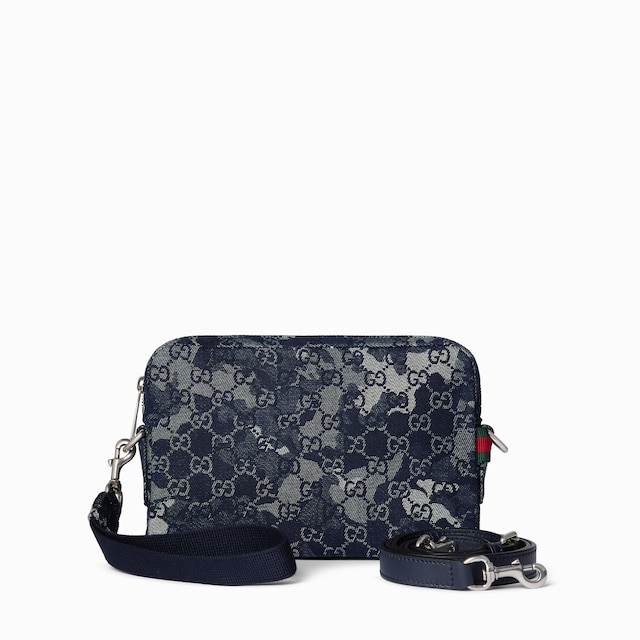 GG denim small crossbody bag