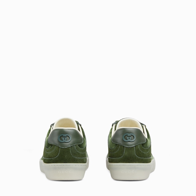 スニーカー GUCCI  Sneakers Women Suede Beige/Green 570443_9Y920_9666_002_100_0000