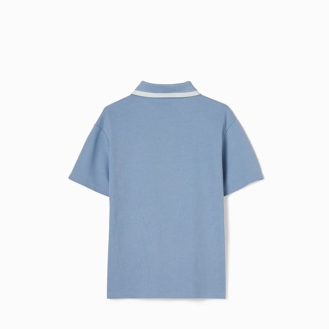 Children's printed cotton polo shirt