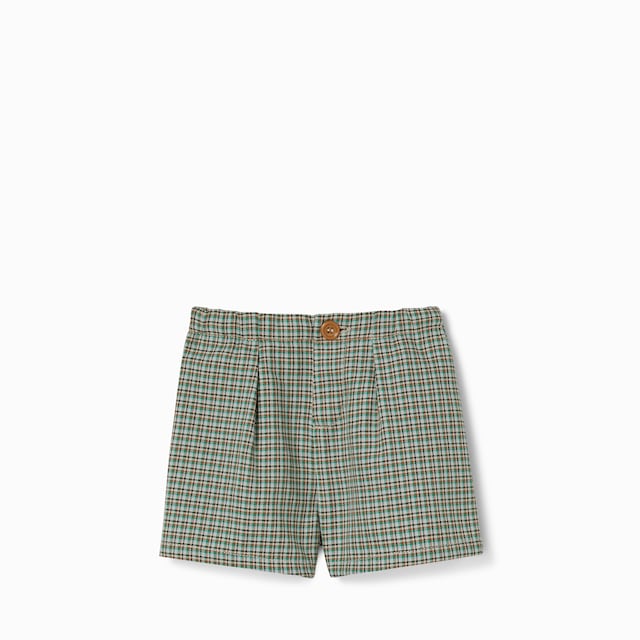 Baby check cotton shorts