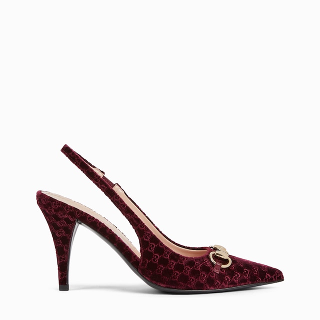 Women's slingback pump with Horsebit in beige and ebony