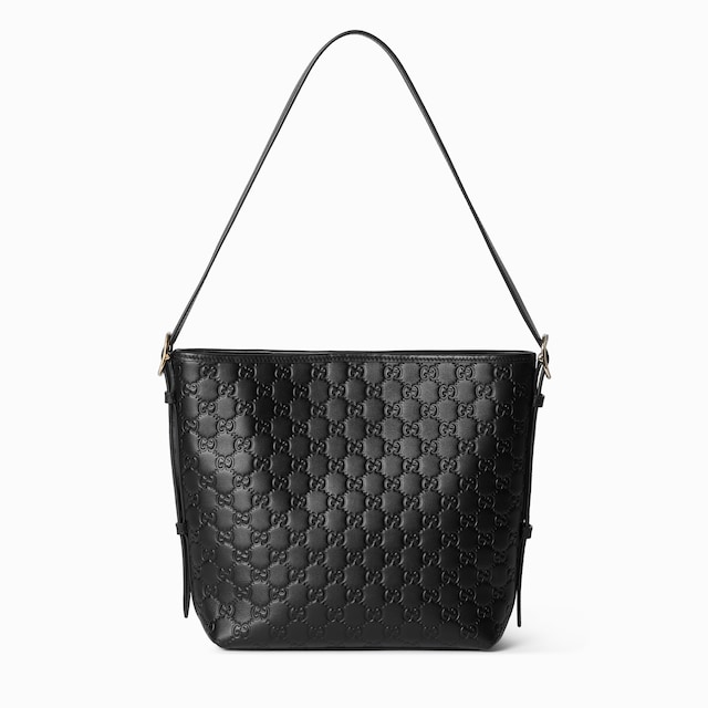 GUCCI グッチ GGシマ レザー ホーボー/ハンド/ショルダーバッグ 希少✨グッチ GG柄 シマレザー ホーボー ショルダーバック 肩掛け 黒