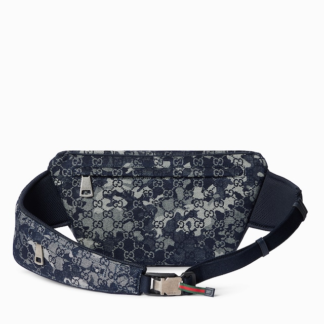 GG denim large belt bag