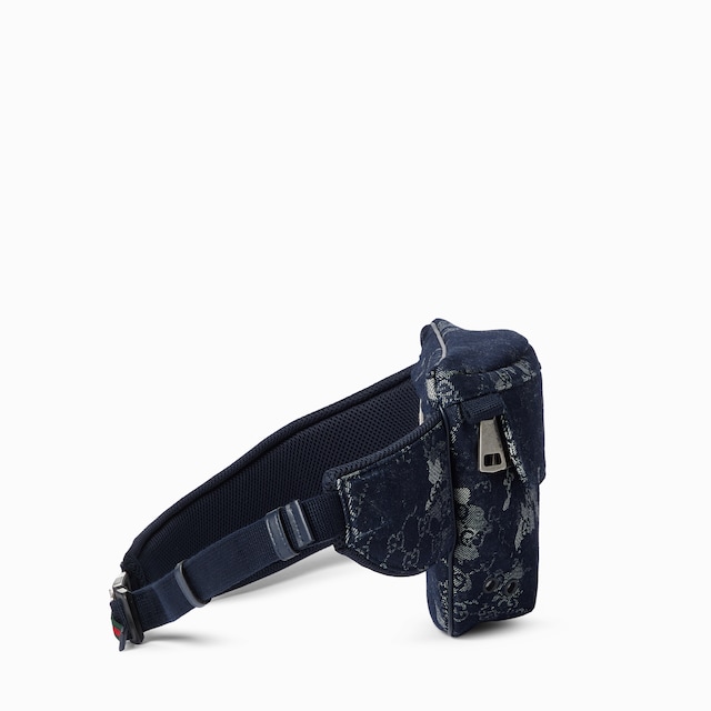 GG denim large belt bag