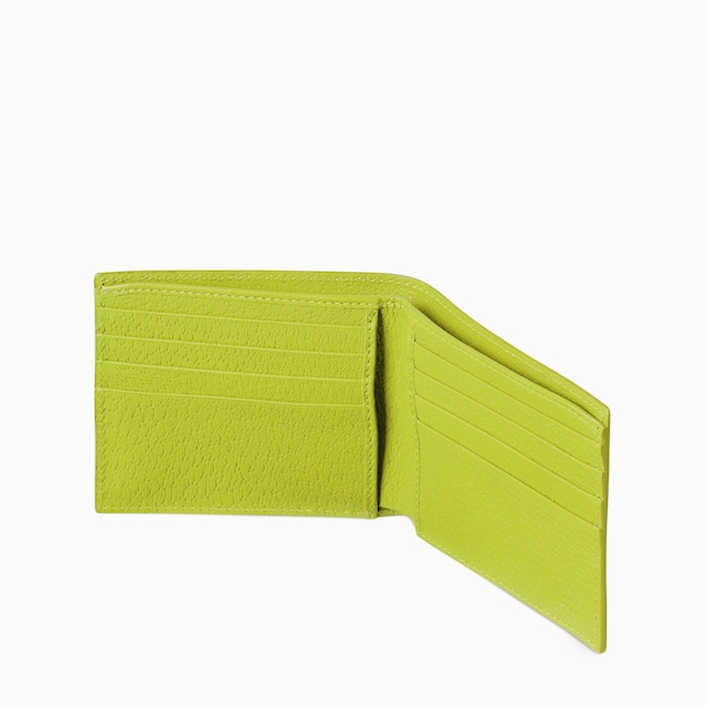 Portafoglio bi-fold GG con interno verde acido