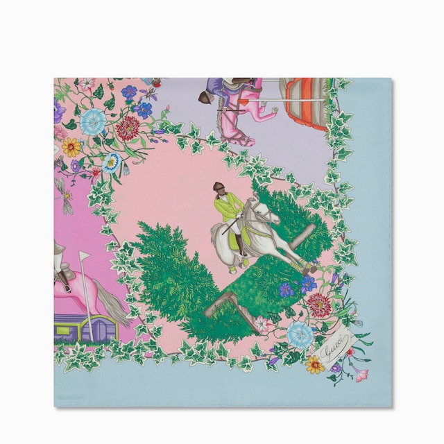 Printed silk twill carré