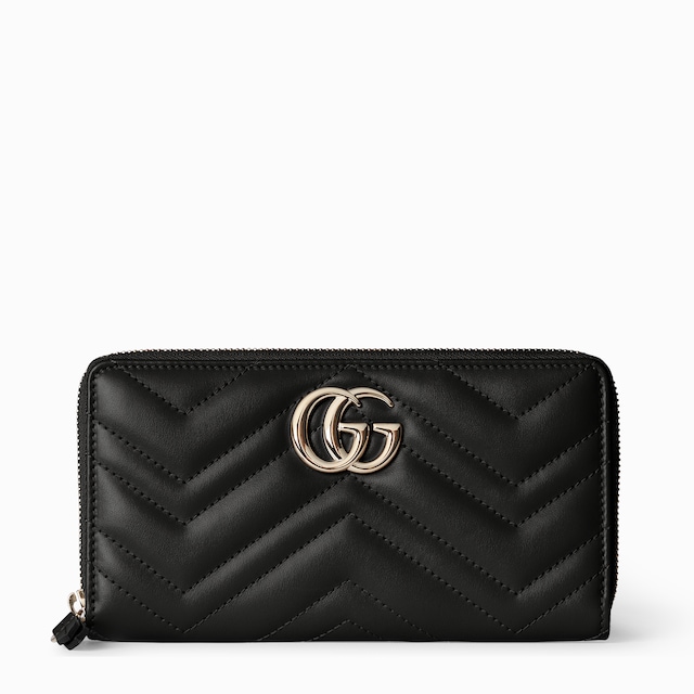 長財布 GUCCI BLACK ZIP AROUND WALLET WITH BAMBOO DETAIL Zip around wallet with bamboo in black leather | GUCCI® CA