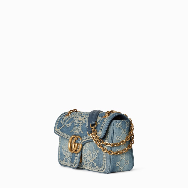 Sac à épaule GG Marmont avec broderies moyen format