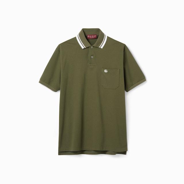 エンブロイダリー コットンピケ ポロTシャツ